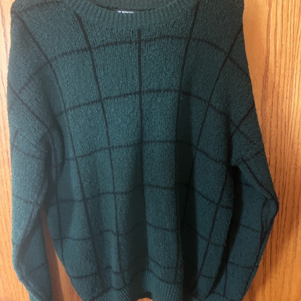 Green Plaid Women's Sweater